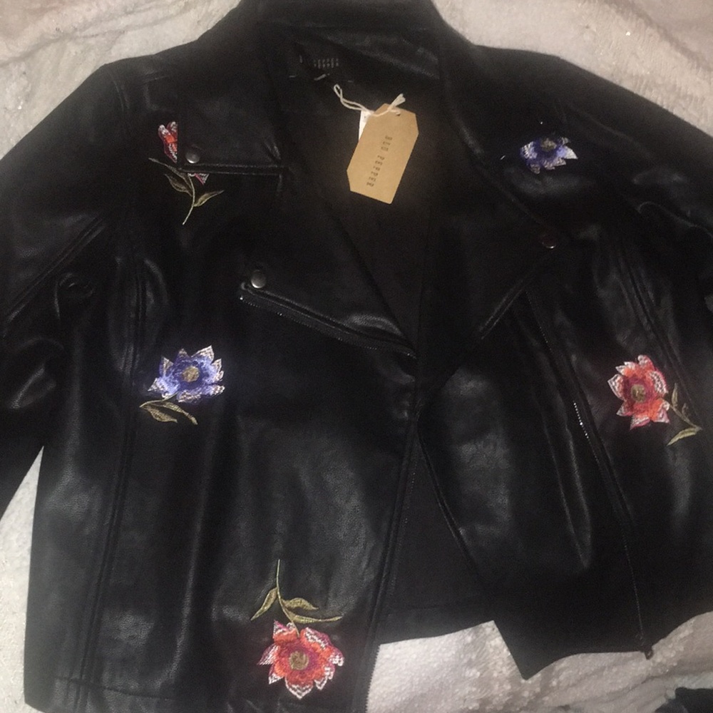 Unique Floral Leather Jacket